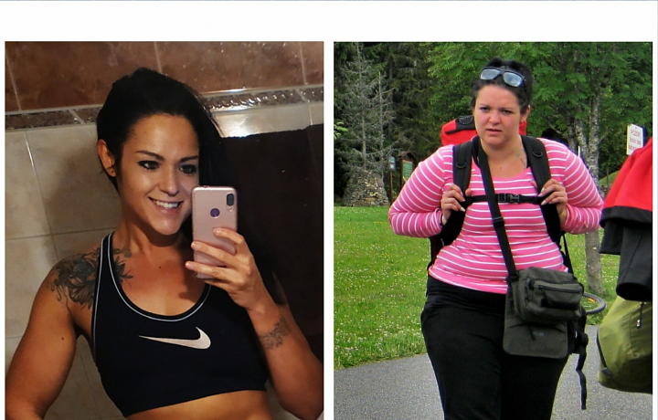 Bára v době před boxem a po zhubnutí. 