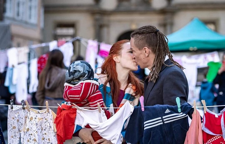 Bartoš s manželkou a synem. 