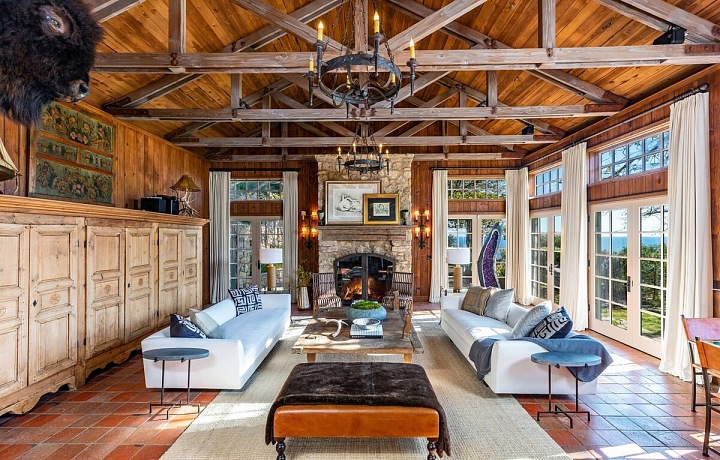 Obývací část domu Mela Gibsona