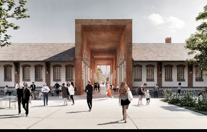 Vizualizace Holešovické tržnice. 