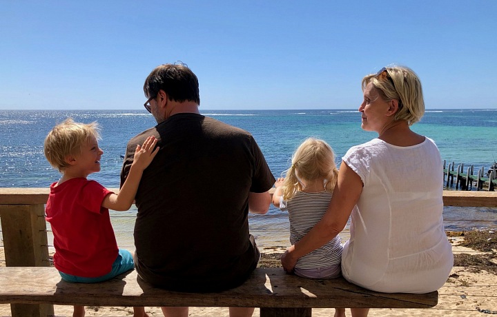 Jan Hrušínský s vnoučaty