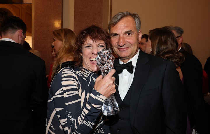 Jiří Macháček a Kristina Dufková, ktorá získala Českého leva za najlepší animovaný film Život na zjedenie