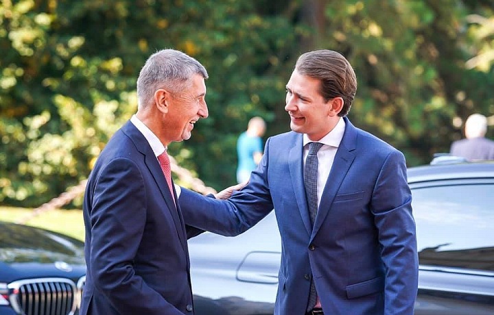 Babiš se Sebastianem Kurzem. 