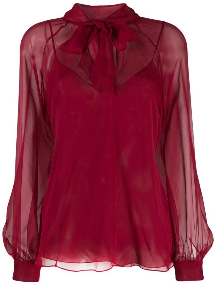 Bordó top s mašlí Emilio Pucci