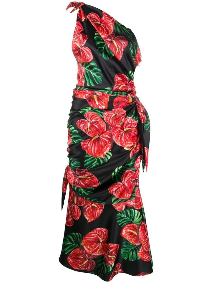 Černé šaty s květinami Dolce & Gabbana