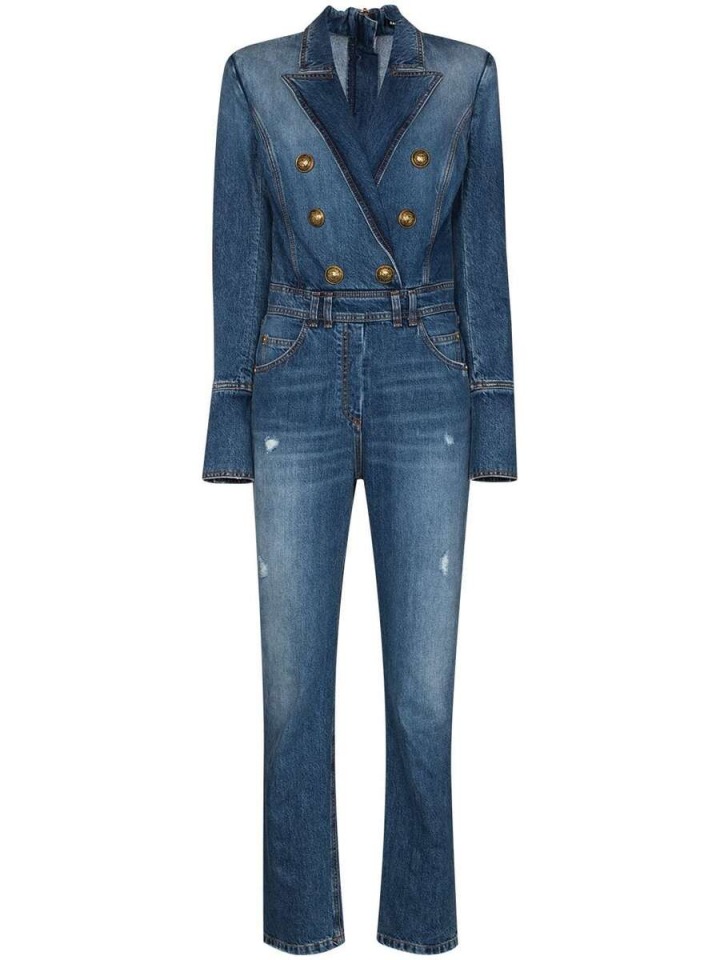 Denimový overal Balmain