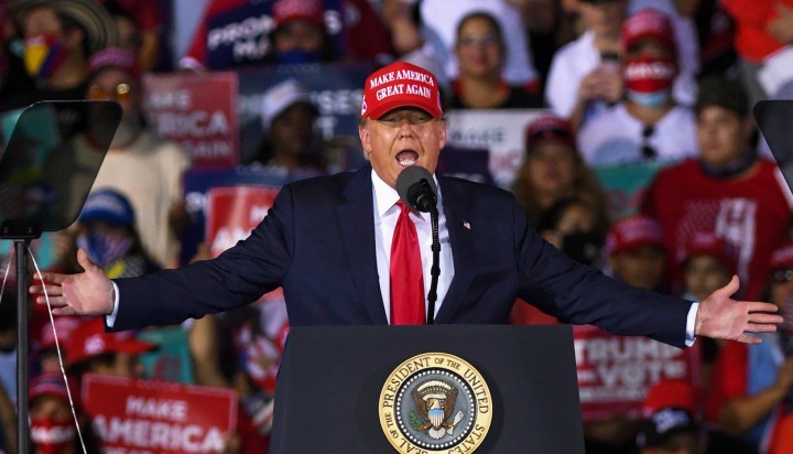 Americký prezident Donald Trump v jeho kampani v Miami