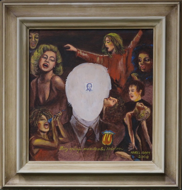 Gottův obraz Divy zpívají prezidentu Havlovi. 