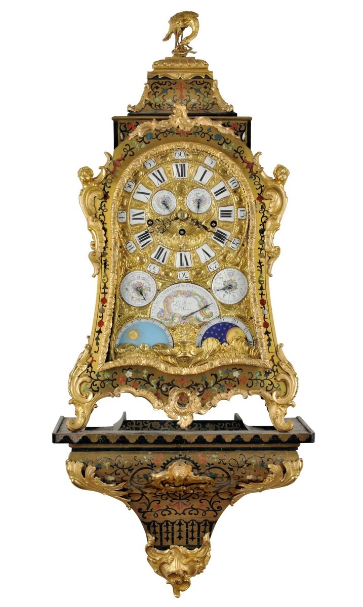 Unikátní barokní astronomické konzolové hodiny Le Roy A Paris 