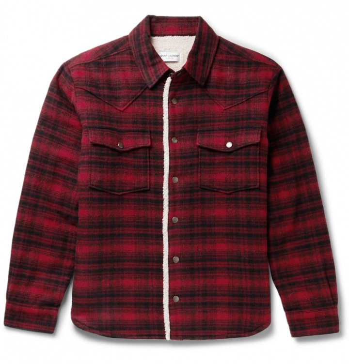 Kostkovaná bunda Saint Laurent
