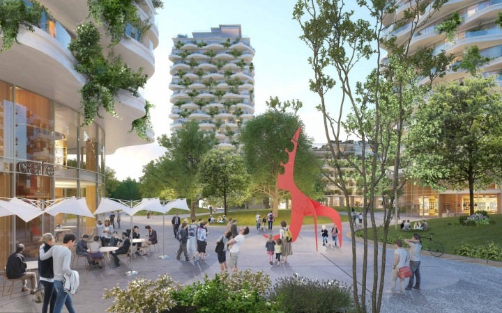 Vizualizace budoucí podoby Nákladového nádraží Žižkov. 