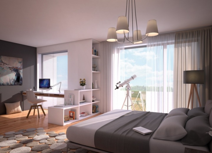 Interiér řadových domů na Praze 5