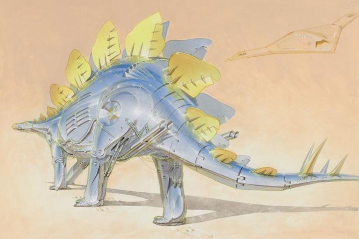 Kresba robotického dinosaura