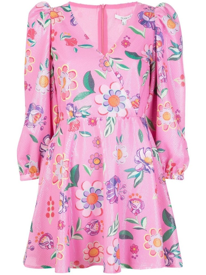 Růžové mini šaty Olivia Rubin