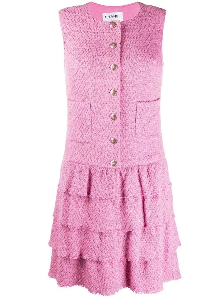 Růžové šaty Chanel