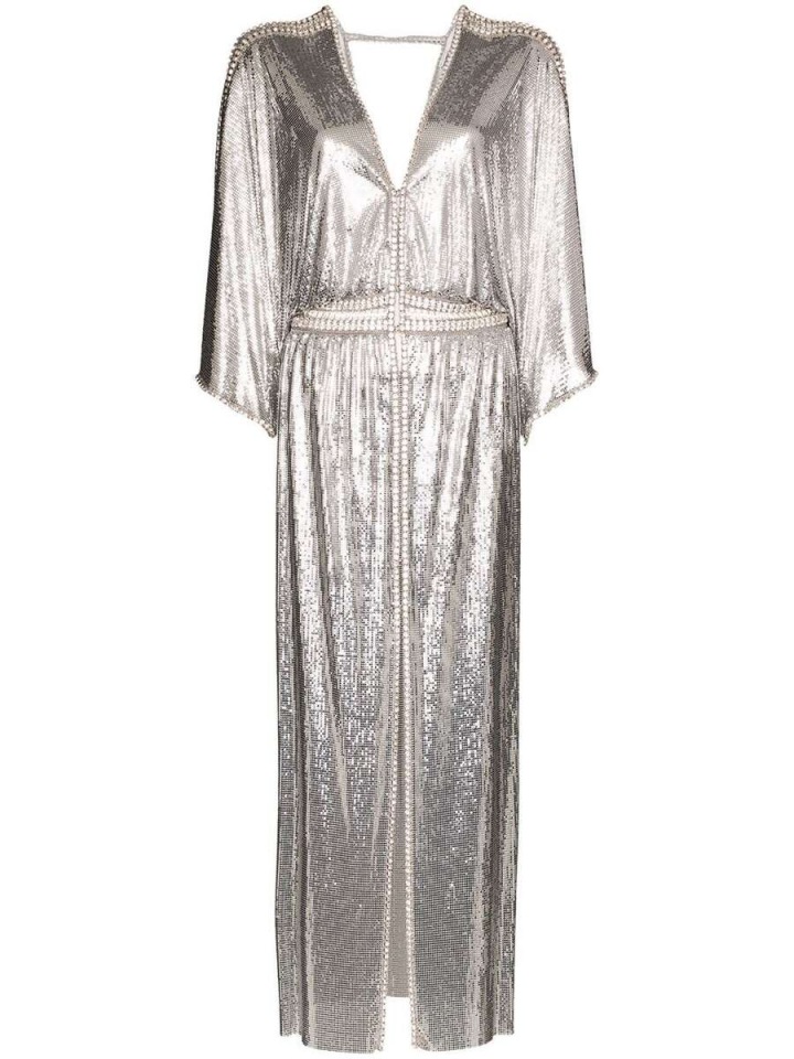 Stříbrné šaty Paco Rabanne