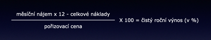 Vzorec pro výpočet čistého výnosu z investice