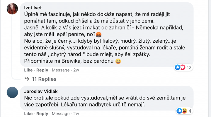 Komentáře čtenářů k rozhovoru s porodníkem z Ghany