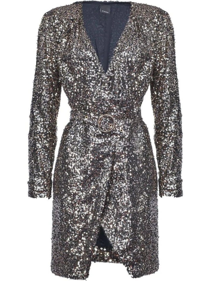 Stříbrné šaty Pinko