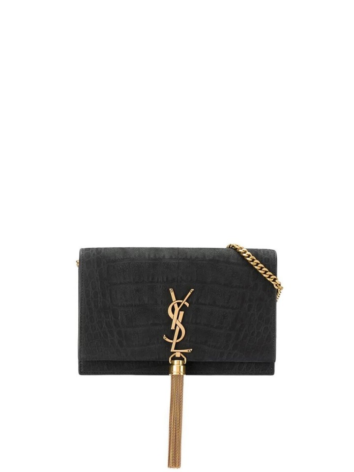 Černá kožená kabelka Yves Saint Laurent. 