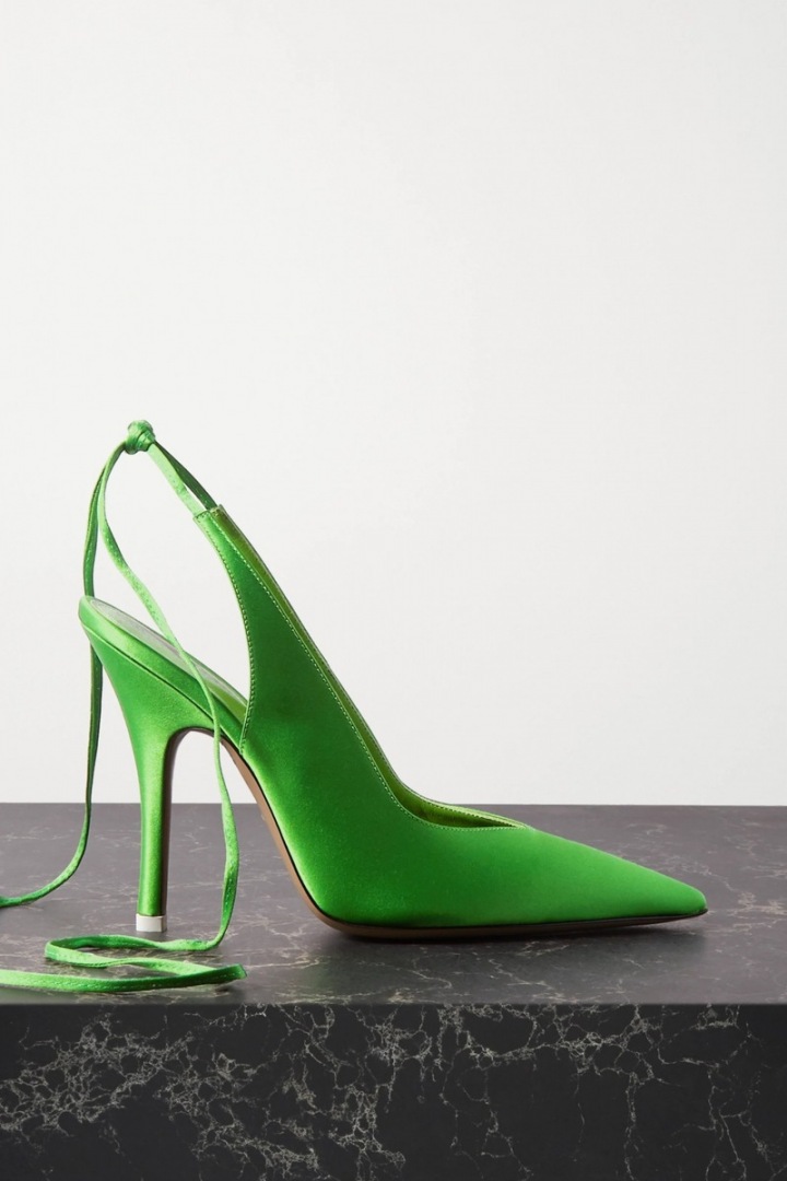 Zelené sametové lodičky The Attico