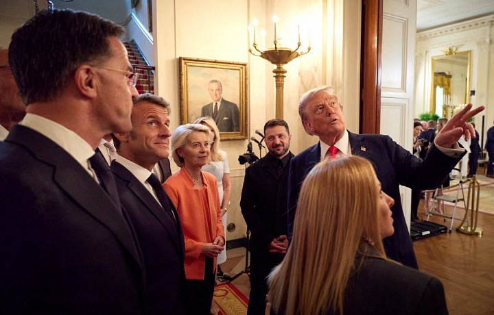 Prezident Trump a európski lídri v Bielom dome
